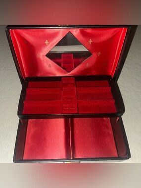 Vintage Jewelry Box Good Condition Buckle Closure Red Velvet Inside 60s/70s